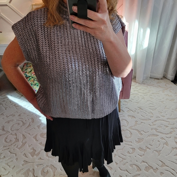 NWT American Fit Silver Coated Metalic Sweater LAST ONE!  🎁♨️ - Picture 3 of 10